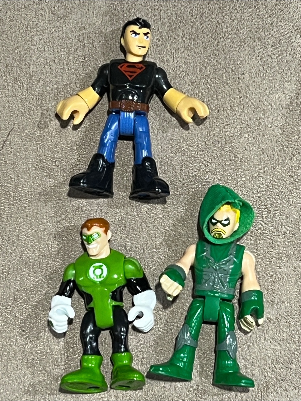 Imaginext lot of 3 DC comics Super boy & Green Arrow & Green Lantern